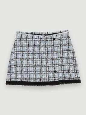 Maje Checked Tweed Skirt